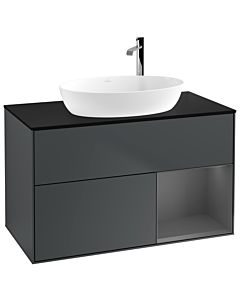 Villeroy und Boch Finion Villeroy und Boch Finion F902GKHG 100cm, cover plate black matt, shelves anthracite matt lacquer, midnight Blue Matt Lacquer
