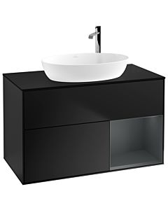Villeroy und Boch Finion Villeroy und Boch Finion F902HGPD 100cm, cover plate black matt, shelves midnight matt lacquer, black matt lacquer