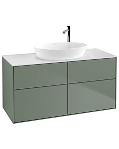 Villeroy und Boch Finion F91100GM 120x60,3cm, plaque de recouvrement blanc mat, Olive Matt Lacquer