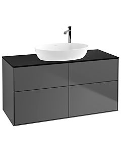 Villeroy und Boch Finion Waschtischunterschrank F91200GK 120x60,3cm, Abdeckplatte black matt, Anthracite matt