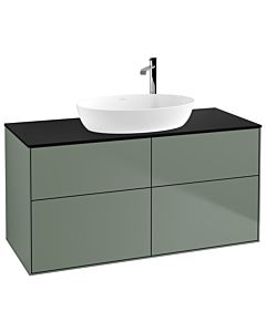 Villeroy und Boch Finion F91200GM 120x60,3cm, plaque de recouvrement noir mat, Olive Matt Lacquer