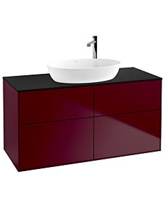 Villeroy und Boch Finion F91200HB 120x60.3cm, plaque de recouvrement noir mat, Peony Matt