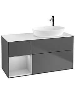 Villeroy und Boch Finion Villeroy und Boch Finion F921GJGK 120cm, cover plate white matt, shelves light gray matt lacquer, anthracite matt