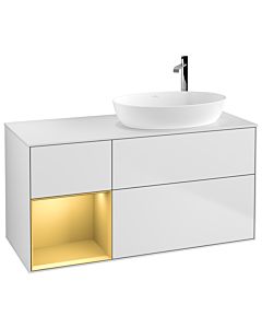 Villeroy und Boch Finion Villeroy und Boch Finion F921HFMT 120cm, cover plate white matt, shelves gold matt lacquer, white matt lacquer