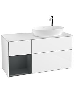 Villeroy und Boch Finion Villeroy und Boch Finion F921HGGF 120cm, cover plate white matt, shelves midnight matt lacquer, glossy white lacquer