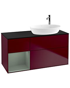 Villeroy und Boch Finion Villeroy und Boch Finion F922GMHB 120cm, cover plate black matt, shelves olive matt lacquer, Peony Matt