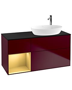 Villeroy und Boch Finion Villeroy und Boch Finion F922HFHB 120cm, cover plate black matt, shelves gold matt lacquer, Peony Matt