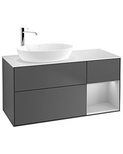 Villeroy und Boch Finion Villeroy und Boch Finion F931GJGK 120cm, cover plate white matt, shelves light gray matt lacquer, anthracite matt
