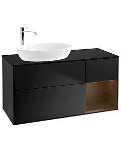Villeroy und Boch Finion Villeroy und Boch Finion F932GNPD 120cm, cover plate black matt, shelves Walnut Veneer , black matt lacquer