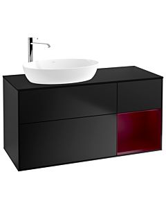 Villeroy und Boch Finion Villeroy und Boch Finion F932HBPD 120cm, cover plate black matt, shelves Peony matt lacquer, black matt lacquer