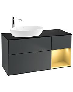 Villeroy und Boch Finion Villeroy und Boch Finion F932HFHG 120cm, cover plate black matt, shelves gold matt lacquer, midnight Blue Matt Lacquer