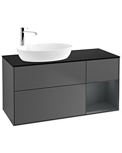 Villeroy und Boch Finion Villeroy und Boch Finion F932HGGK 120cm, cover plate black matt, shelves midnight matt lacquer, anthracite matt