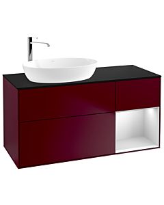 Villeroy und Boch Finion Villeroy und Boch Finion F932MTHB 120cm, cover plate black matt, shelves white matt lacquer, Peony Matt