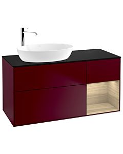 Villeroy und Boch Finion Villeroy und Boch Finion F932PCHB 120cm, cover plate black matt, shelves Oak Veneer , Peony Matt