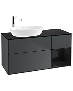 Villeroy und Boch Finion Villeroy und Boch Finion F932PHHG 120cm, cover plate black matt, shelves Glossy black lacquer, Midnight Blue Matt Lacquer