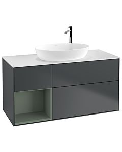Villeroy und Boch Finion Villeroy und Boch Finion F941GMHG 120cm, cover plate white matt, shelves olive matt lacquer, midnight Blue Matt Lacquer