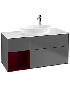 Villeroy und Boch Finion Villeroy und Boch Finion F941HBGK 120cm, cover plate white matt, shelves Peony matt lacquer, anthracite matt