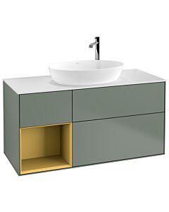 Villeroy und Boch Finion Villeroy und Boch Finion F941HFGM 120cm, cover plate white matt, shelves gold matt lacquer, Olive Matt Lacquer