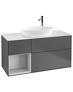Villeroy und Boch Finion Villeroy und Boch Finion F941MTGK 120cm, cover plate white matt, shelves white matt lacquer, anthracite matt