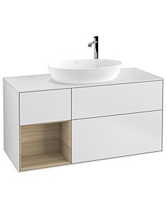 Villeroy und Boch Finion Villeroy und Boch F941PCMT 120cm, plaque de recouvrement blanc mat, étagères Oak Veneer , laqué blanc mat