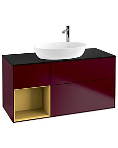 Villeroy und Boch Finion Villeroy und Boch Finion F942HFHB 120cm, cover plate black matt, shelves gold matt lacquer, Peony Matt
