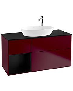 Villeroy und Boch Finion Villeroy und Boch Finion F942PDHB 120cm, cover plate black matt, shelves black matt lacquer, Peony Matt