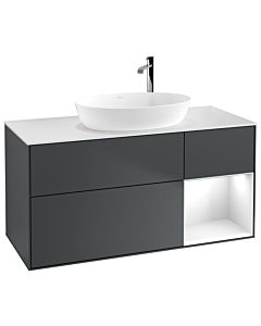 Villeroy und Boch Finion Villeroy und Boch Finion F951GFHG 120cm, cover plate white matt, shelves Glossy white lacquer, Midnight Blue Matt Lacquer