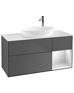 Villeroy und Boch Finion Villeroy und Boch Finion F951MTGK 120cm, cover plate white matt, shelves white matt lacquer, anthracite matt