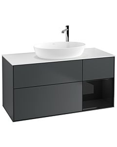 Villeroy und Boch Finion Villeroy und Boch Finion F951PHHG 120cm, cover plate white matt, shelves Glossy black lacquer, Midnight Blue Matt Lacquer