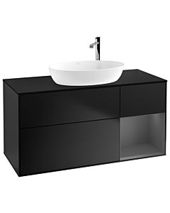 Villeroy und Boch Finion Villeroy und Boch Finion F952GKPD 120cm, cover plate black matt, shelves anthracite matt lacquer, black matt lacquer