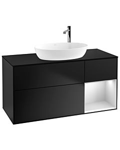 Villeroy und Boch Finion Villeroy und Boch Finion F952MTPD 120cm, cover plate black matt, shelves white matt lacquer, black matt lacquer
