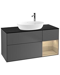 Villeroy und Boch Finion Villeroy und Boch Finion F952PCGK 120cm, cover plate black matt, shelves Oak Veneer , anthracite matt