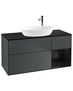 Villeroy und Boch Finion Villeroy und Boch Finion F952PHHG 120cm, cover plate black matt, shelves Glossy black lacquer, Midnight Blue Matt Lacquer