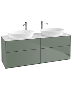 Villeroy und Boch Finion Waschtischunterschrank F96100GM 160x60,3cm, Abdeckplatte white matt, Olive Matt Lacquer