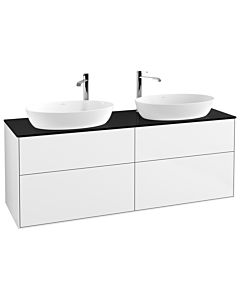 Villeroy und Boch Finion Villeroy und Boch F96200GF 160x60,3cm, plaque de recouvrement noir mat, laqué blanc brillant