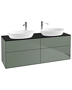Villeroy und Boch Finion F96200GM 160x60.3cm, plaque de recouvrement noir mat, Olive Matt Lacquer