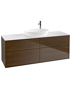 Villeroy und Boch Finion Villeroy und Boch F97100GN 160x60,3cm, plaque de recouvrement blanc mat, placage noyer