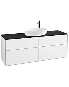 Villeroy und Boch Finion Villeroy und Boch F97200GF 160x60,3cm, plaque de recouvrement noir mat, laqué blanc brillant