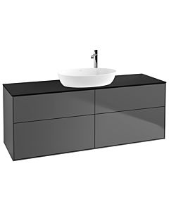 Villeroy und Boch Finion F97200GK 160x60,3cm, plaque de recouvrement noir mat, anthracite mat