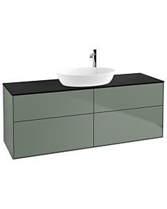 Villeroy und Boch Finion F97200GM 160x60.3cm, plaque de recouvrement noir mat, Olive Matt Lacquer