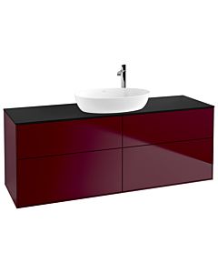Villeroy und Boch Finion Waschtischunterschrank F97200HB 160x60,3cm, Abdeckplatte black matt, Peony Matt