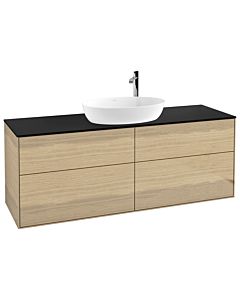 Villeroy und Boch Finion Waschtischunterschrank F97200PC 160x60,3cm, Abdeckplatte black matt, Oak Veneer
