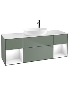 Villeroy und Boch Finion Villeroy und Boch Finion F981GFGM 160cm, cover plate white matt, shelves Glossy white lacquer, Olive Matt Lacquer