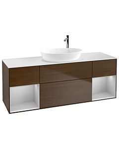 Villeroy und Boch Finion Villeroy und Boch Finion F981GJGN 160cm, cover plate white matt, shelves light gray matt lacquer, walnut veneer
