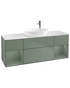 Villeroy und Boch Finion Villeroy und Boch Finion F981GMGM 160cm, cover plate white matt, shelves olive matt lacquer, Olive Matt Lacquer