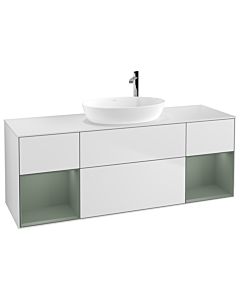 Villeroy und Boch Finion Villeroy und Boch Finion F981GMMT 160cm, cover plate white matt, shelves olive matt lacquer, white matt lacquer