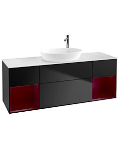 Villeroy und Boch Finion Villeroy und Boch Finion F981HBPD 160cm, cover plate white matt, shelves Peony matt lacquer, black matt lacquer