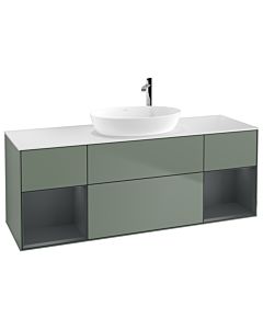 Villeroy und Boch Finion Villeroy und Boch Finion F981HGGM 160cm, cover plate white matt, shelves midnight matt lacquer, Olive Matt Lacquer