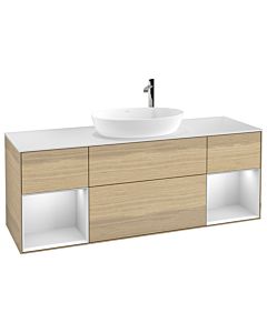 Villeroy und Boch Finion Villeroy und Boch Finion F981MTPC 160cm, cover plate white matt, shelves white matt lacquer, Oak Veneer