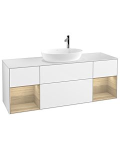 Villeroy und Boch Finion Villeroy und Boch Finion F981PCGF 160cm, cover plate white matt, shelves Oak Veneer , glossy white lacquer